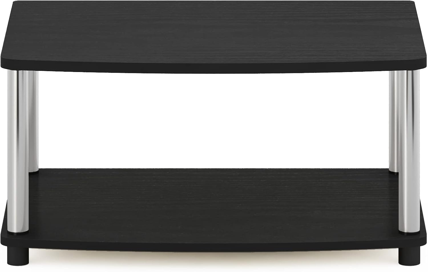 Furinno Turn-N-Tube TV Riser Stand, 2-Tier Small Elevated No Tools TV Stand, TV Console for TV up to 32 inch, 15.8 x 23.8 x 11, for Living Room, Bedroom, French Oak/Black