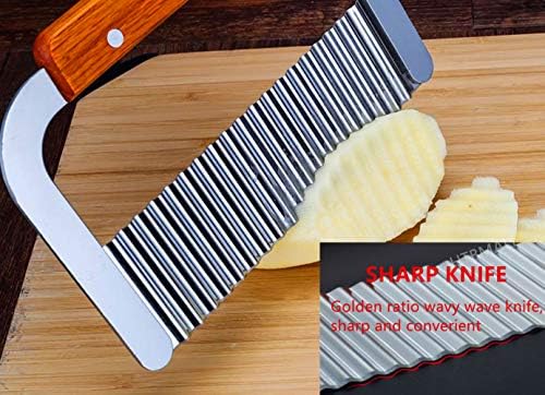 Crinkle Cutter, French Fry Cutter for Potatoes, Upgraded Stainless Steel Blade