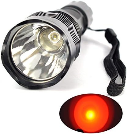 CREE Red Hunting Light Tactical Flashlight, 250 Yards | Hunting Light for Coyote Hog Varmint Predator, Night Beam Rifle Hunting, Pressure Switch