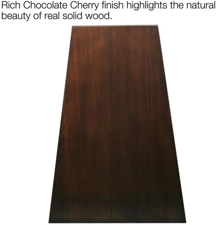BOWERY HILL Transitional Wood Wedge End Table, 24 x 10 x 24 in, Hardwood, Chocolate Cherry Finish, Compact Design with High Display Shelf