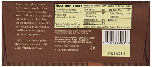 Scharffen Berger, 82% Extra Dark Chocolate Bar, 3 oz