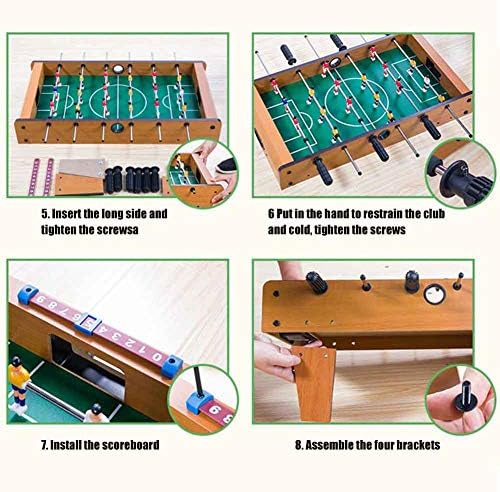 14 Inch Foosball Table, Wooden Soccer Game Tabletop, Mini Indoor Table Soccer Set for Game Rooms, Parties, Family Night