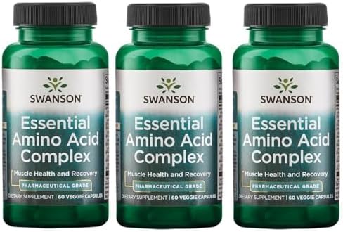 Swanson AjiPure 9 Essential Amino Acid Formula, 60 Veg Capsules | Comprehensive Formula with All 9 Essential Amino Acids for Peak Fitness Support, Promotes Muscle Health and Recovery