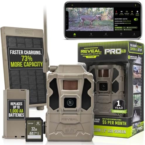 TACTACAM Reveal Pro 3.0 Cellular Trail Camera - Multi-Cellular Network, No-Glow IR, Wi-Fi Enabled, HD Photos & 1080p Videos