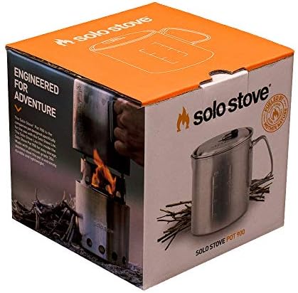 Solo Stove Solo Pot 900 - Lightweight Stainless Steel Backpacking Pot | Boil Water Quickly | Volume Markings and Pour Spout