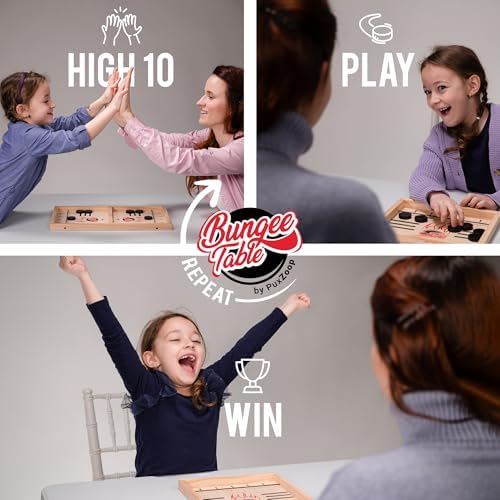 Fast Sling Puck Game - Test Your Speed and Accuracy with This Fast-Paced Wooden Air Hockey Board Game - Guaranteed Fun for Family Night or Friends