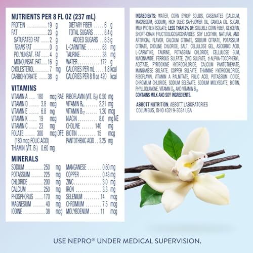 Nepro Renal Nutrition Shake for People on Dialysis, Vanilla Tetra, 24ct