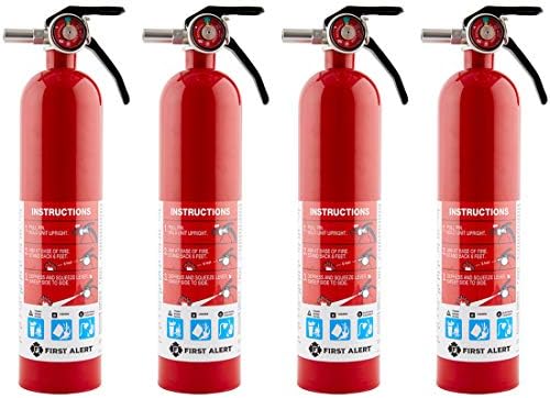 First Alert Fire Extinguisher, Standard Home Use | HOME1 UL RATED 1-A:10-B:C, Red 4-Pack
