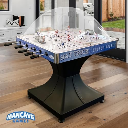 Hat Trick Bubble Hockey Game for Your Home Game Room - with Durable 2-Part Molded Base, Easy-Grip Rod Handles
