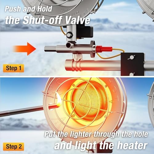 30000 BTU Propane Heater Outdoor, Double Tank Top Cordless Radiant Gas Heater, Tip-Over Protection, Safety Shut-off Valve for Patio, Camping, Fishing
