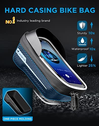 whale fall Bike Frame Bag Waterproof, 3D EVA Hard Shell, Bike Phone Holder