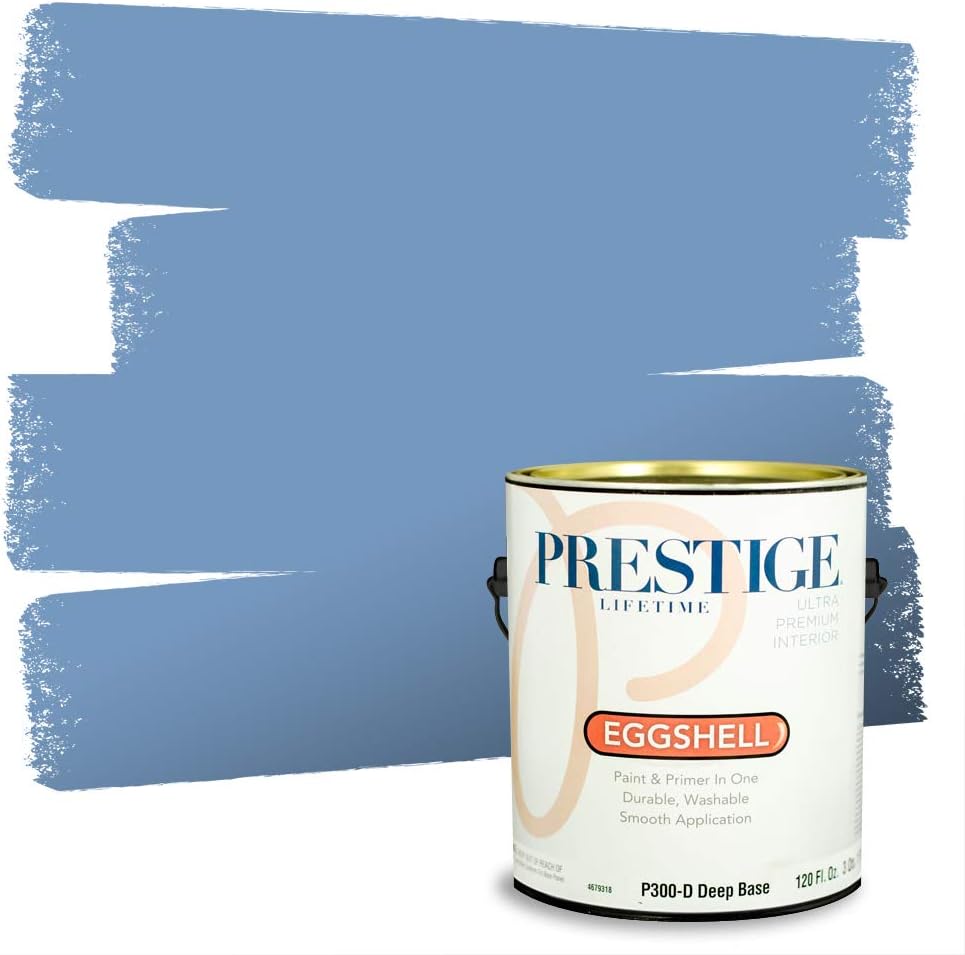 PRESTIGE Paints Exterior Paint and Primer In One, 1-Gallon, Semi-Gloss, Comparable Match of Sherwin Williams* Nifty Turquoise*