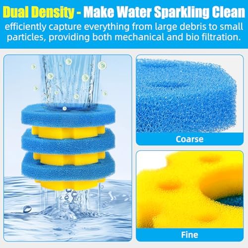 AQUANEAT Replacement Sponge Filter Media Pad Compatible with VIVOHOME/VIVOGROW 2380 GPH/2630 GPH or SUNSUN CPF-250/180 Pressure Pond Filter Foam Koi