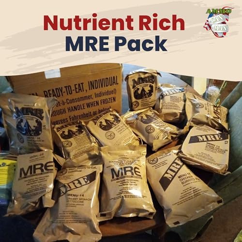 U.S. Military MRE 12-Pack, Flameless Heaters, Freeze Dried, 2023 Inspection | Genuine Military MRE with Flameless Heaters, Entree & Side Dishes