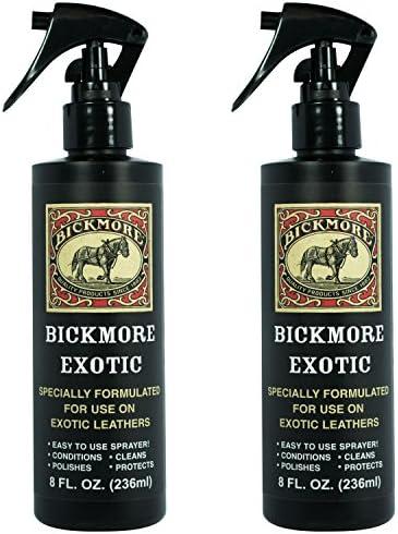 Bickmore Exotic Leather Cleaner & Conditioner for Exotic Skins and Leathers | One step preserves material and natural sheen on alligator, ostrich, lizard and stingray hides.