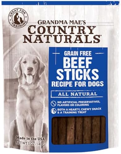 Grandma Mae's Country Naturals Grain Free Beef Bars Chewy Dog Treats, 5 Ounces