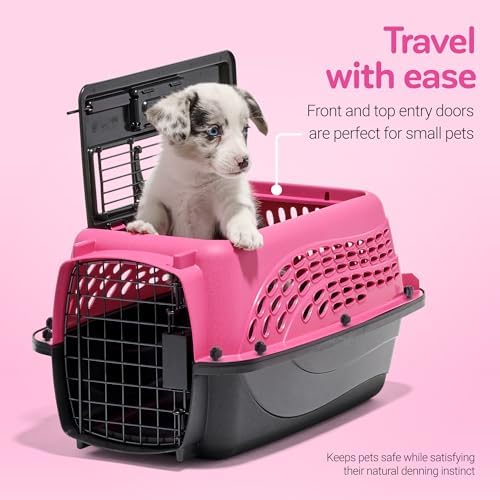 Petmate 2-Door Dog, Puppies & Cat Kennel, 19", White | Top & Front Loading, Made in USA, Extra Small