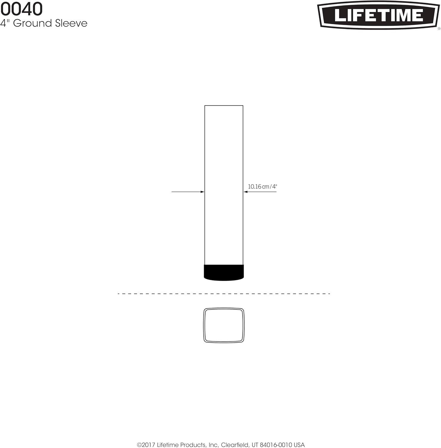 Lifetime 0040 In-Ground Black Steel Basketball Accessory for 4-inch Square Poles