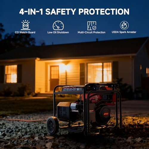 AIVOLT Generator 7500 Watt Dual Fuel Portable Generator with Wheels, Gas and Propane Powered, 50A RV Ready, CO Sensor, 4-Stroke OHV Air Cooled Engine