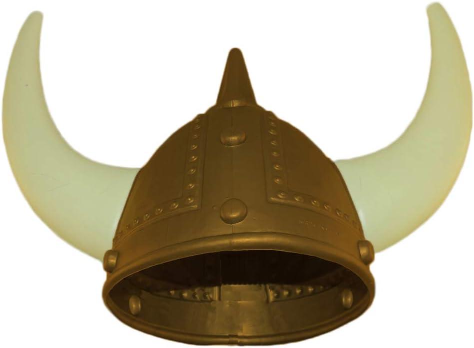 Norwegian GOLD Viking Helmet Costume Hat with Horns