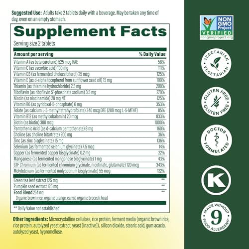 MegaFood Advanced Multivitamin for Men 55+ Doctor Formulated, 120 Tablets | For Healthy Aging, Immune Support, Bone and Brain Health, Choline, Methylated B12, Methylfolate, Vegetarian, 60 Servings