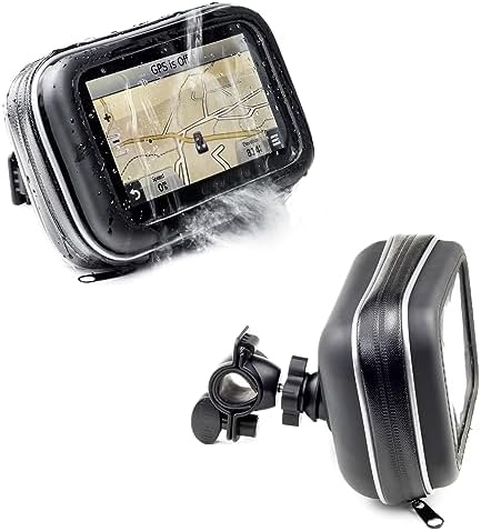 Motorcycle Handlebar Bike Mount with Waterproof Case for 5 Inch 5'' GPS | For Garmin Drive Drivesmart Driveassist 53 52 51 50 55 Driveluxe Dezl