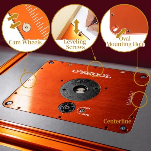 O'SKOOL Router Lift System, 3-1/2" Router Motor Fit
