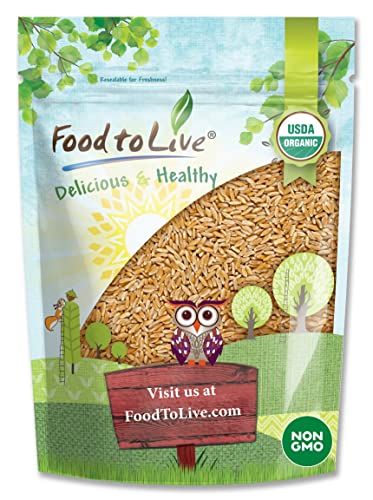 Food to Live Organic KAMUT Khorasan Wheat Berries, 5 Pounds – 100% Whole Grain, Sproutable for Wheatgrass, Non-GMO, Kosher, Bulk
