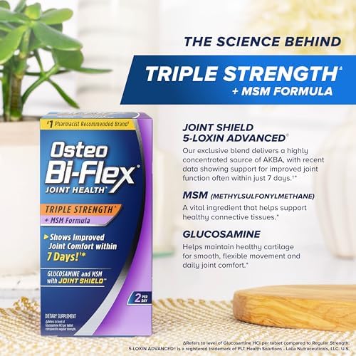 Osteo Bi-Flex Triple Strength Glucosamine Supplement with MSM, 80 Count