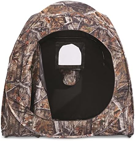 Guide Gear HuntRite Deluxe 4-Panel Spring Steel Hunting Blind; 2 Person Ground Tent for Deer and Turkey Season