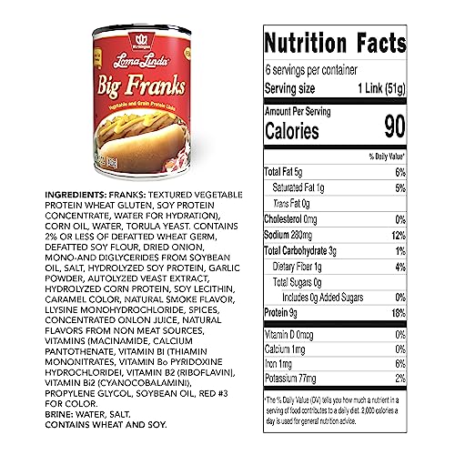 Loma Linda - Plant-Based - Big Franks (15 oz.) (Pack of 6)