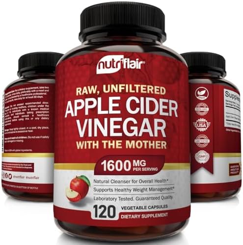 Apple Cider Vinegar Capsules with The Mother - 120 Vegan ACV Pills - Best Supplement for Healthy Weight Loss, Diet, Keto, Digestion, Detox