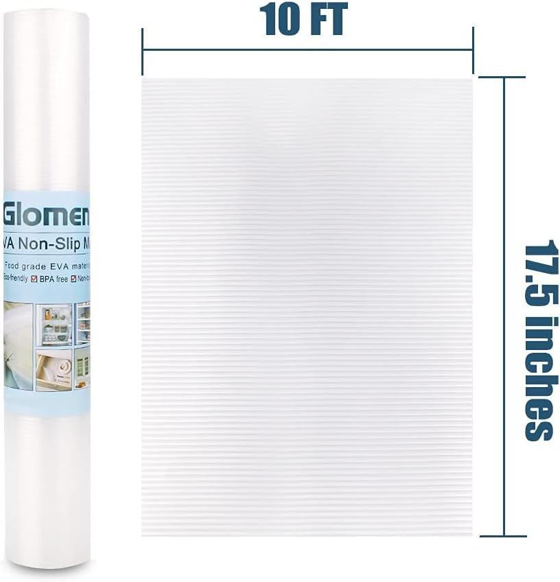 Shelf Liner, Non-Slip Cabinet Liner, Washable Oil-Proof for Kitchen Cabinet, Shelves, Refrigerator, Storage, Desks, 12 Inches x 20 FT