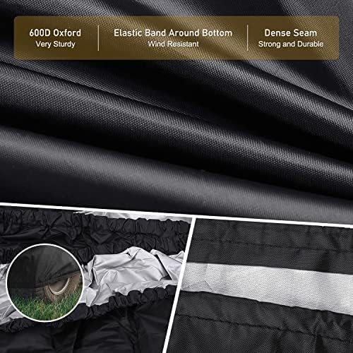 Riding Lawn Mower Cover 600D Lawnmower Covers Waterproof, up to 54" Decks | Universal Outdoor Lawn Tractor Cover Tarp All Weather Ride on Mower Covers, Heavy Duty 600D, Elastic Cord & Storage Bag