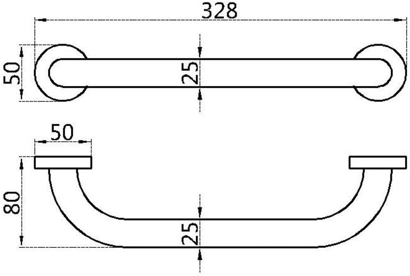 ELLO&ALLO Brushed Nickel Bathroom Shower Grab Bar, Home Care Bath Handrail (12 Inch)
