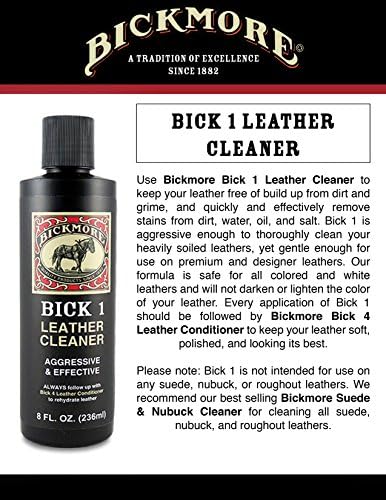 Bickmore Bick 1 Leather Cleaner 8 oz | Cleans dirt, oil, sweat, salt and water stains from all colored, white and black leather.