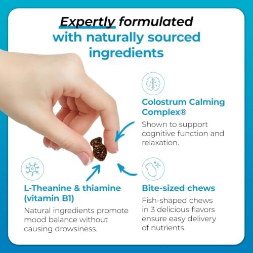 VetriScience Composure Calming Chews for Cats – Supports Relaxation & Balanced Behavior During Travel & Vet Visits, Daily Stress & Anxiety Support Supplement, Chicken Flavor, 30 Count