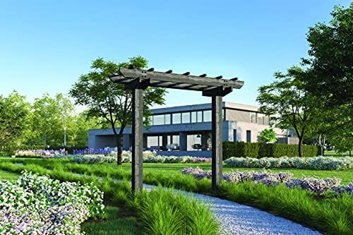 Vita Charcoal Gray Wildwood Cedar Arbor – 72" W x 90" H, Garden Arch for Climbing Plants, Wedding Ceremony & Backyard Décor
