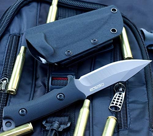 OERLA Fixed Blade Knife, Full Tang 420HC Stainless Steel Camping Knife, Outdoor EDC Hunting Survival Utility Knife with G10 Handle and Kydex Sheath