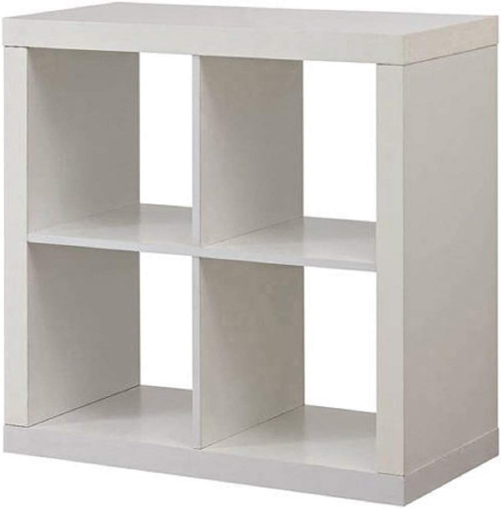 Better Homes and Gardens Bookshelf Square Storage Cabinet 4-Cube Organizer White