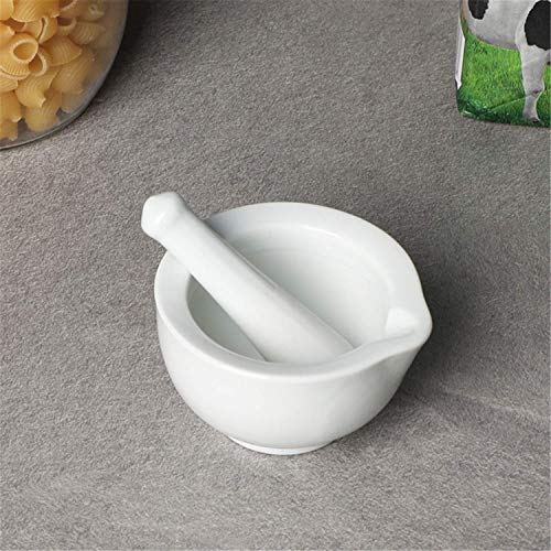 LEETOYI Small Ceramic Mortar Pestle Set, Herb Grinder Pill Crusher 3.3-inch