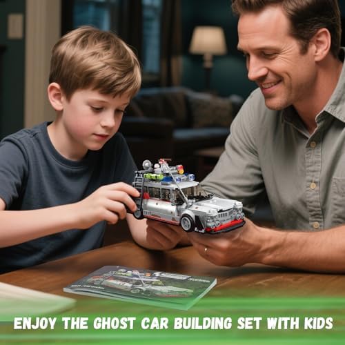Ghost Car ECTO-1 Building Blocks Kit for Adults, Compatible with Lego Speed, Race Vehicle Building Toy for Kids Boys 8-14