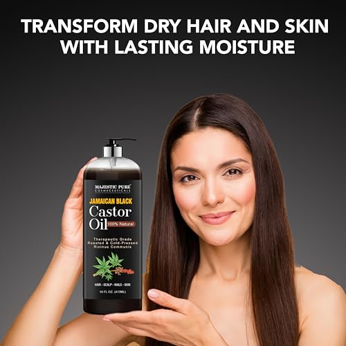 Majestic Pure Jamaican Black Castor Oil, 100% Natural Oil - 16 Fl Oz