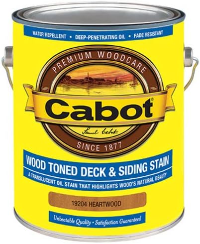 Cabot Wood Toned Stain + Sealer, Low VOC Exterior Natural Wood Stain, Heartwood, Gallon | Low-VOC exterior formula