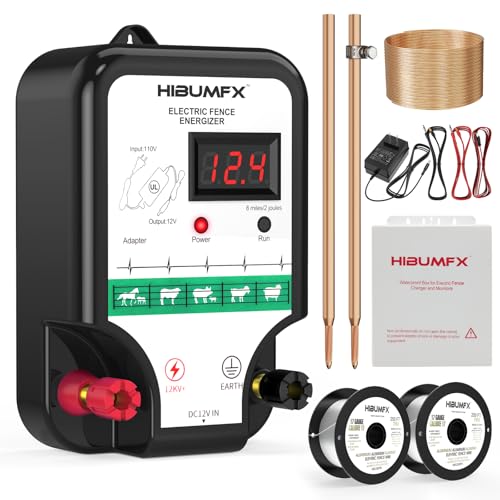 P4 Electric Fence Energizer Smart Fencing System with grounding Systems kit and Wiring Kits, Ideal for Poultry, Livestock