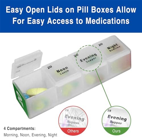 MedCenter 31-Day Pill Organizer System with 4-Time Talking Alarm