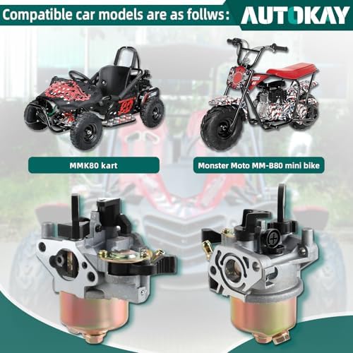AUTOKAY Carburetor for MBX10 MBX11 79cc 97cc Carb Monster Moto MM-B80 80cc Mini Pit Bike Carb