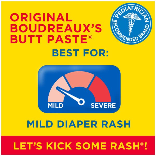 Boudreaux's Butt Paste Diaper Cream, Dermatologist-Tested Original Diaper Rash Cream for Daily Prevention and Relief, Baby Ointment, 2oz Tube