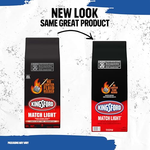Kingsford Match Light Instant Charcoal Briquettes, BBQ Charcoal for Grilling, Ready in 10 Minutes, No Lighter Fluid or Starter Needed, 12 lbs