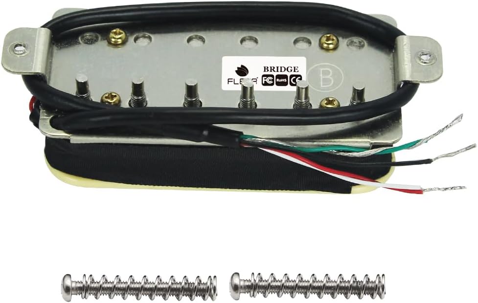FLEOR Alnico 5 Guitar Pickup Double Coil Humbucker Pickups Neck and Bridge Set Black